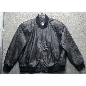 Montee Bomber Jacket Mens Black‎ Quilted Lined Raglan Sleeve Band Collar Zip Up